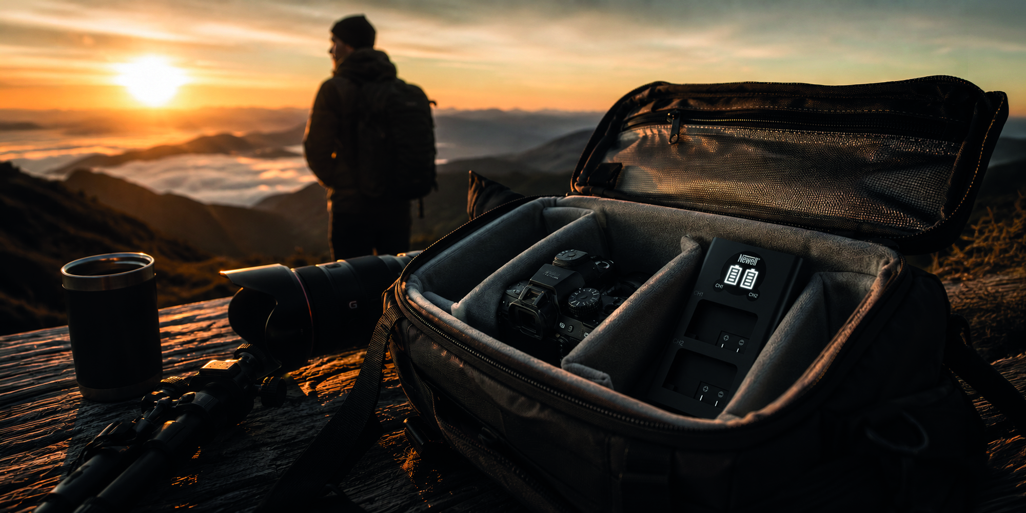 Ładowarka dwukanałowa Newell DL-USB-C do akumulatorów DMW-BLF19 do Panasonic